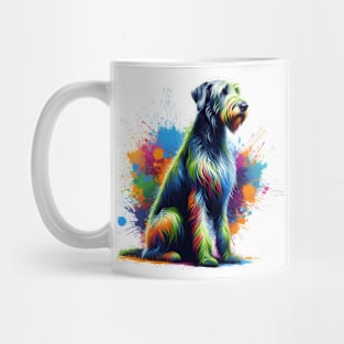 Majestic Irish Wolfhound in Vivid Splash Art Style Mug